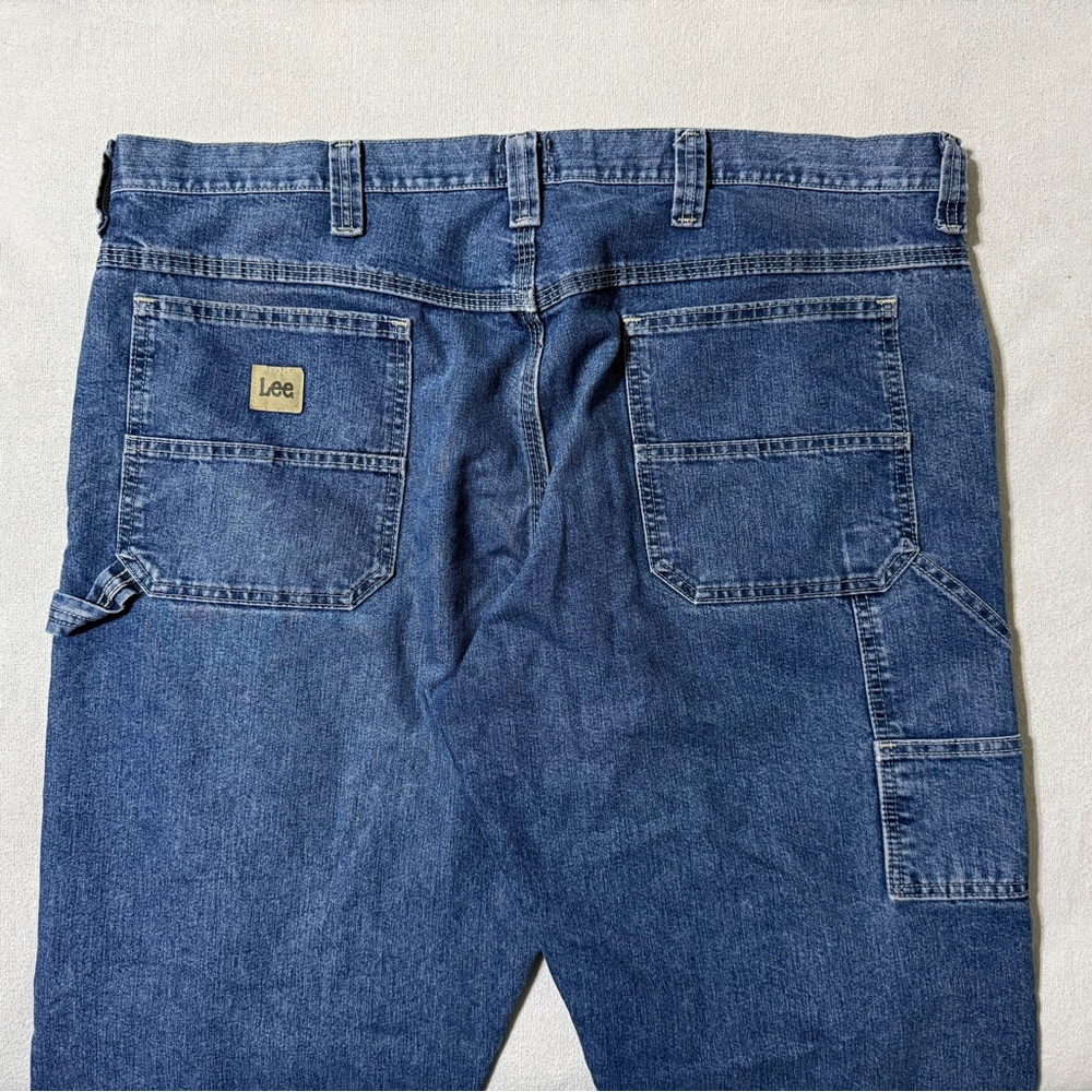 VTG Lee Jeans Mens 40x29 Blue Carpenter Baggy Straight Y2K Skate Workwear